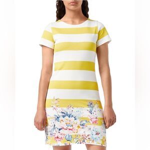JOULES Riviera Floral Stripe Jersey T-Shirt Cotton